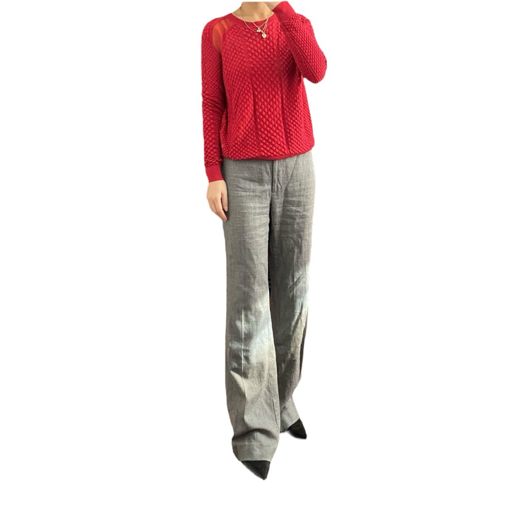 The Kooples Red Texutre Pattern Knit Sweater Size M